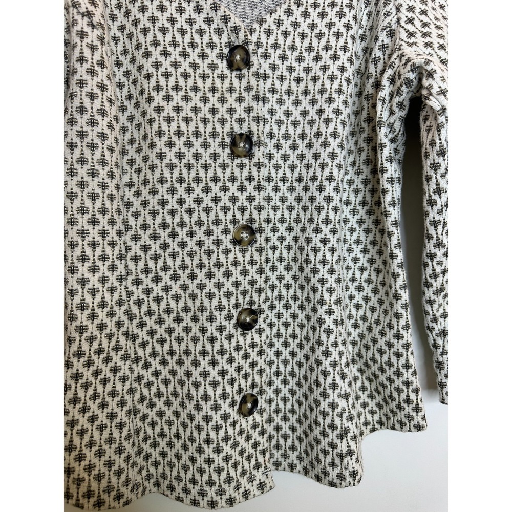 Anthropologie Ett:twa Coralie Top XS Cream Gold Metallic Button Puff Sleeve - Picture 6 of 14